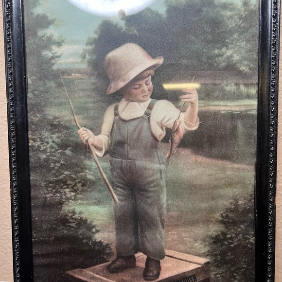 Antique Litho Print Boy Fishing, W.S. Mowbray, Advertising Memorabilia, Keiper - Picture 2 of 10